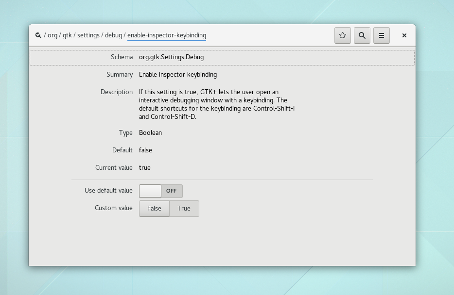 Enabling the Gtk+ Inspector with DConf Editor